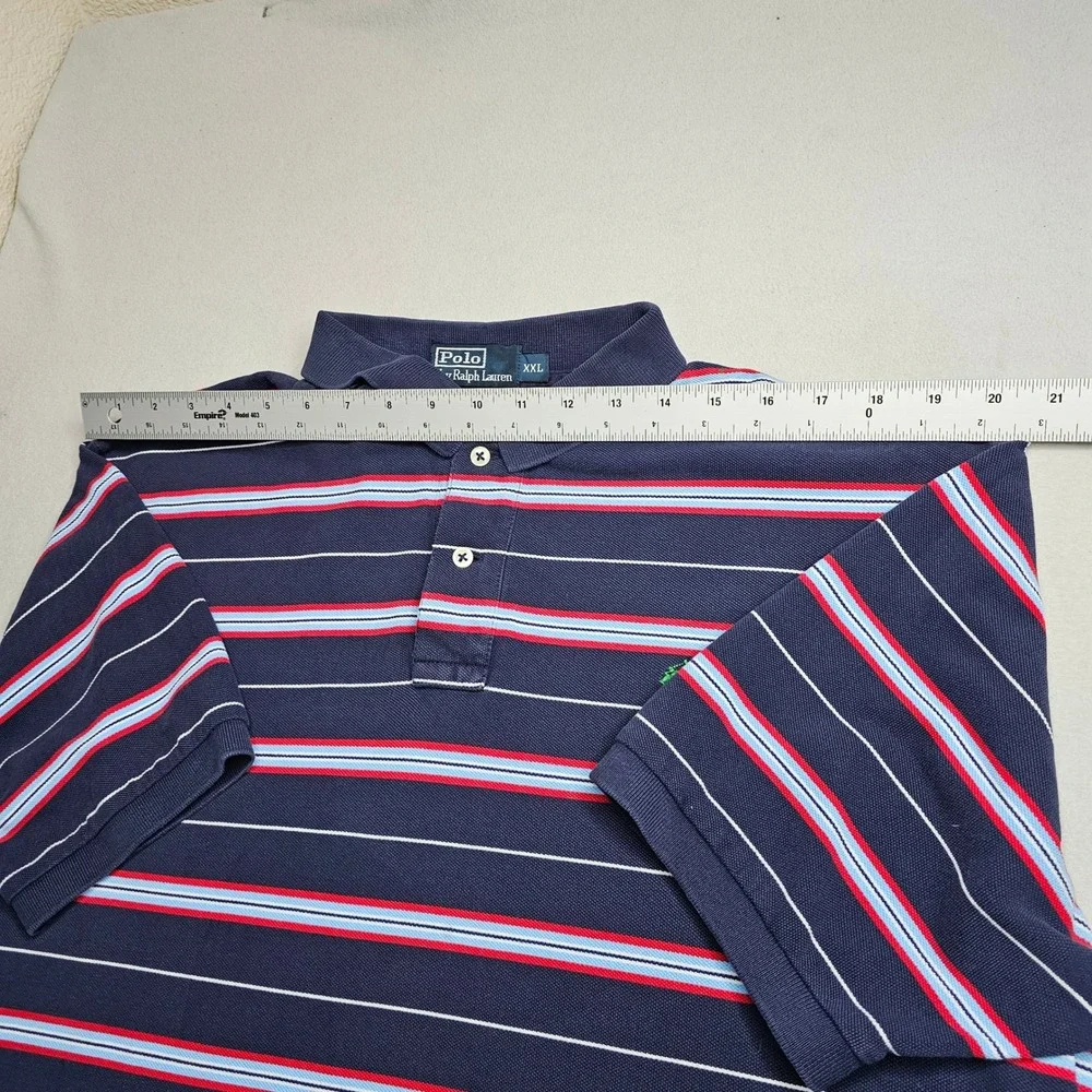 Polo‎ Ralph Lauren Men's Polo Shirt Size XXL Classic Fit Blue Red Short Sleeve